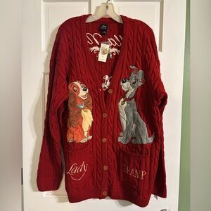 Lady & the Tramp Her Universe Red Cable Knit Sweater